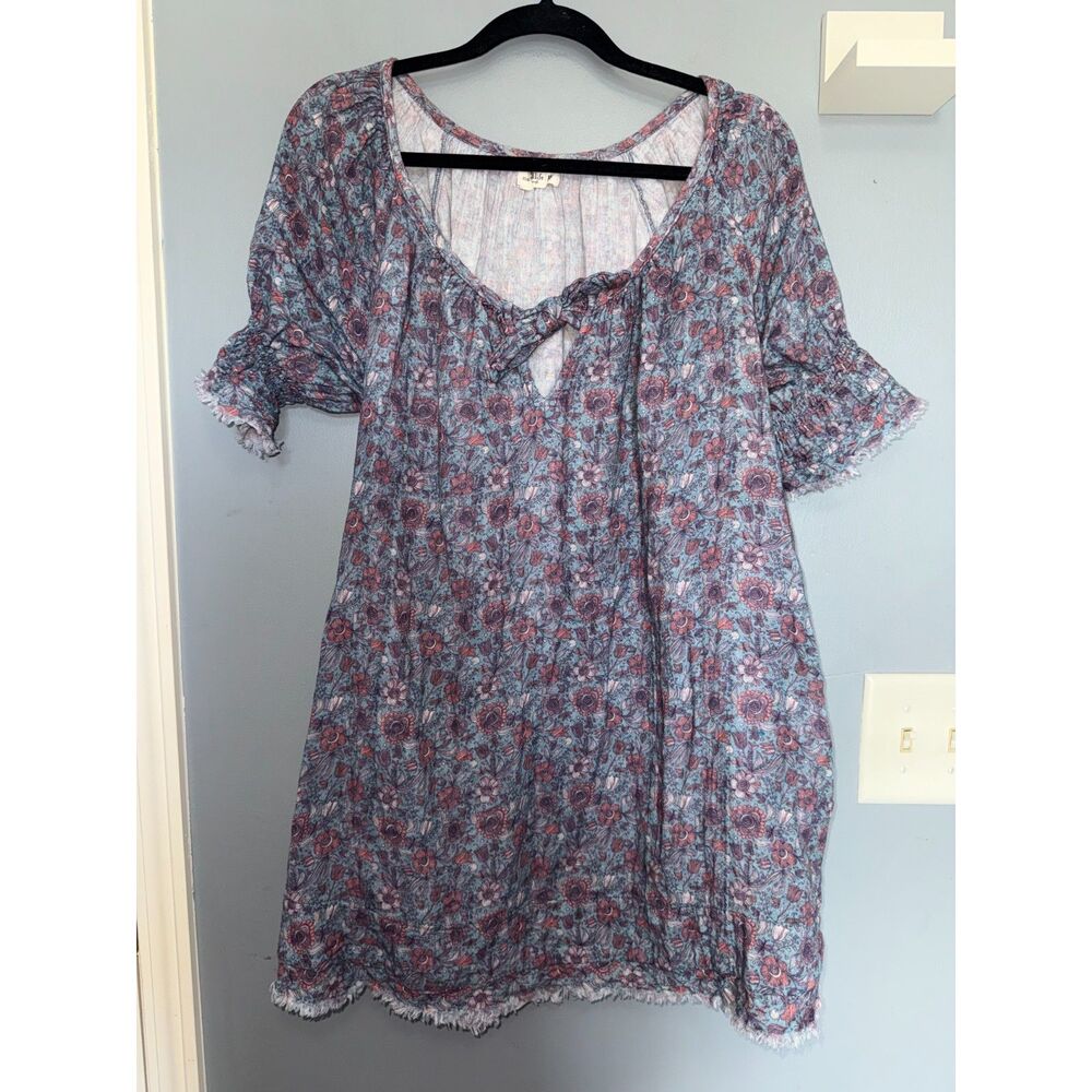 Natural Life Floral Print Babydoll 100% Cotton Dress | Size Medium | Cottagecore